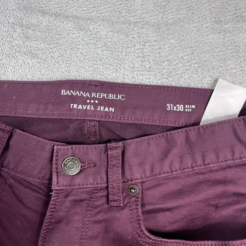 Banana‎ Republic Travel Jean 31x28* Slim Fit Mens Denim Pants Maroon